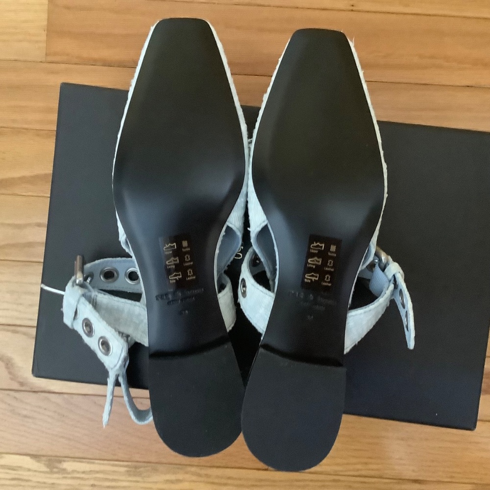 Rag & Bone Astra Slingback Flat Light Blue SZ EU 38/US 8 - Picture 11 of 15